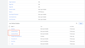 shopify enhanced conversions data layer variables gtm