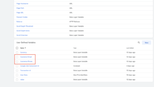 Customer Data Variable in GTM for Enhanced Conversion