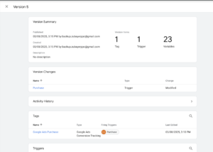 google tag manager publish container version submit screen