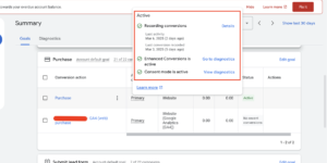 google ads enhanced conversions active status shopify tracking setup verification