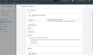 GTM Google Ads Tag with Enhanced conversion