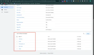 gtm data layer variables squarespace ecommerce tracking
