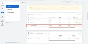 google ads purchase conversion recording status squarespace