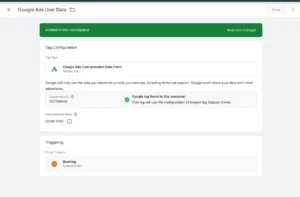 oogle ads enhanced conversions user provided data tag for breely