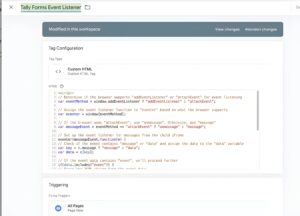 Tally Form Event Listener Setup