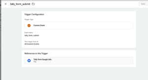 Tally Form Custom Event Trigger