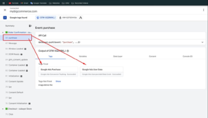 gtm preview purchase event bigcommerce tracking