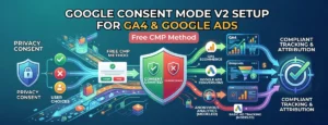 Google Consent Mode V2 Setup for GA4 & Google Ads (Free CMP Method), google consent mode v2 setup, google consent mode v2 setup without paid cmp, ga4 consent free, ga4 consentfree, guide consent mode v2, check consent mode v2, google consent mode v2 test, free cmp, installer le consent mode google, test google consent mode v2, test consent mode v2, consent mode v2 check, google consent mode v2 gtm setup, google consent mode v2 implementation, google consent mode v2 tutorial, consent mode v2 setup guide, consent mode v2 for ga4, google consent mode v2 validation, consent mode v2 debug, google consent mode v2 compliance, free google consent mode v2 setup