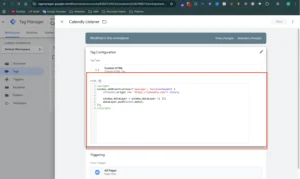 calendly google tag manager listener code setup for calendly conversion tracking