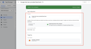 Google Ads Enhanced Conversion setting