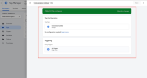 google ads conversion linker tag setup in gtm for offline conversion tracking