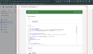 Setting gclid on browser storage