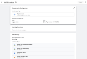 query replacer zc_id to gclid server gtm safari tracking fix