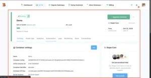 Stape Container Setup