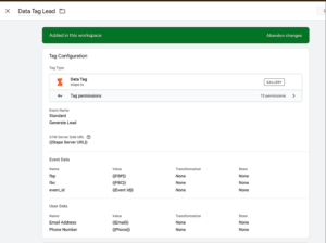 stape lead data tag unbounce form submission server tracking