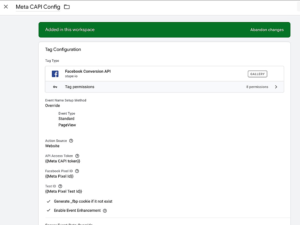 meta conversion api pageview tag setup server container stape