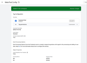 meta pixel pageview tag setup in gtm for unbounce tracking