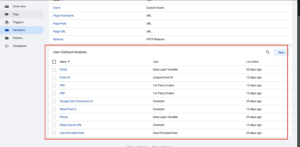 gtm variables setup for meta pixel conversion api unbounce tracking