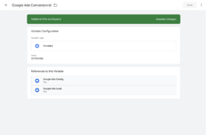 Google Ads Conversion Id Variable