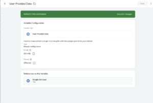 User provided Hashed data_Enhanced conversion